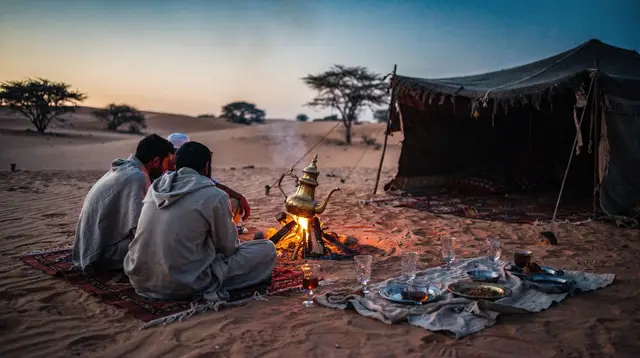 Desert dinner and kashta near Riyadh